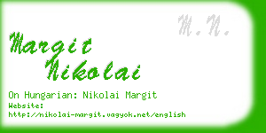 margit nikolai business card